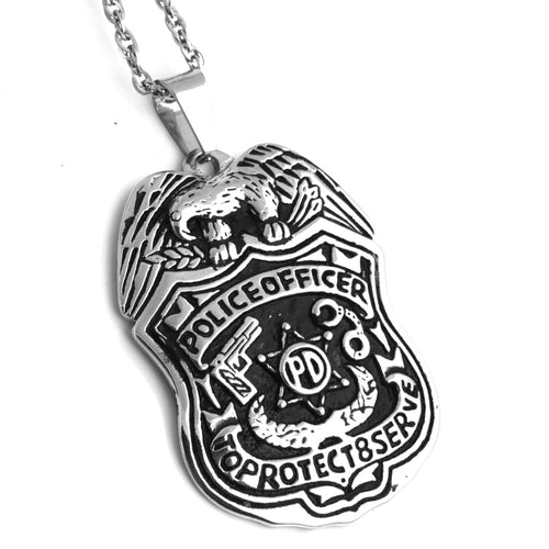 Police Officer Shield Necklace