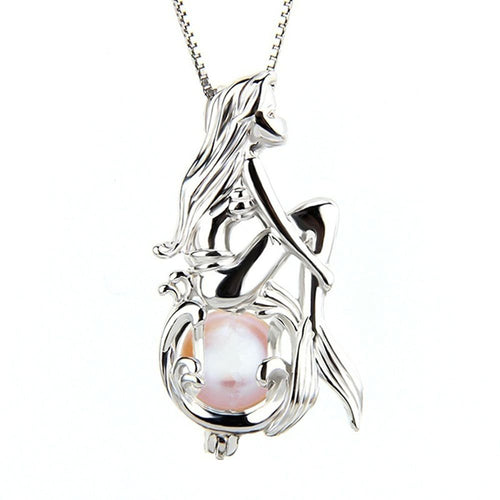 Mermaid Imitation Pearl Cage Necklace
